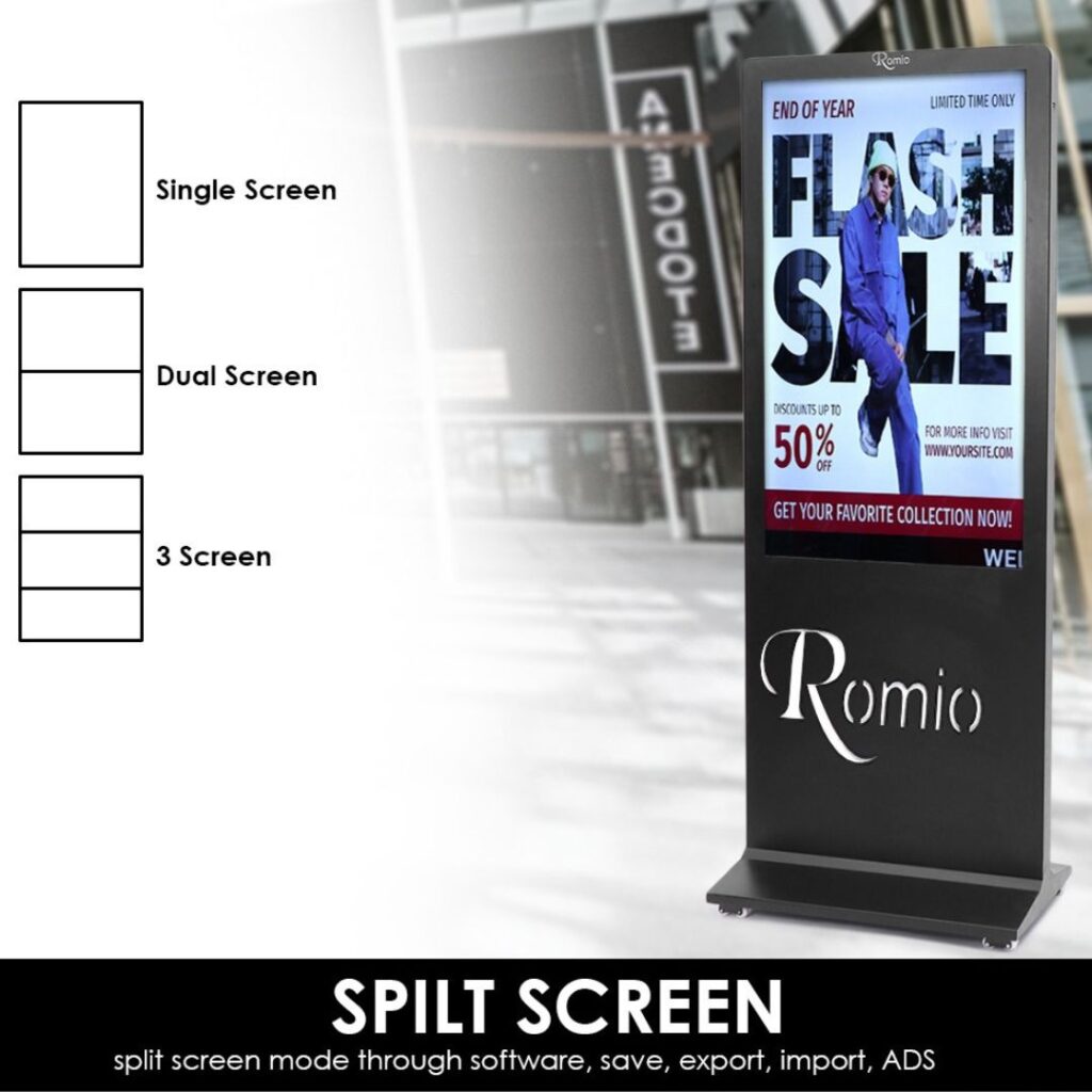 LED display standee in retail store