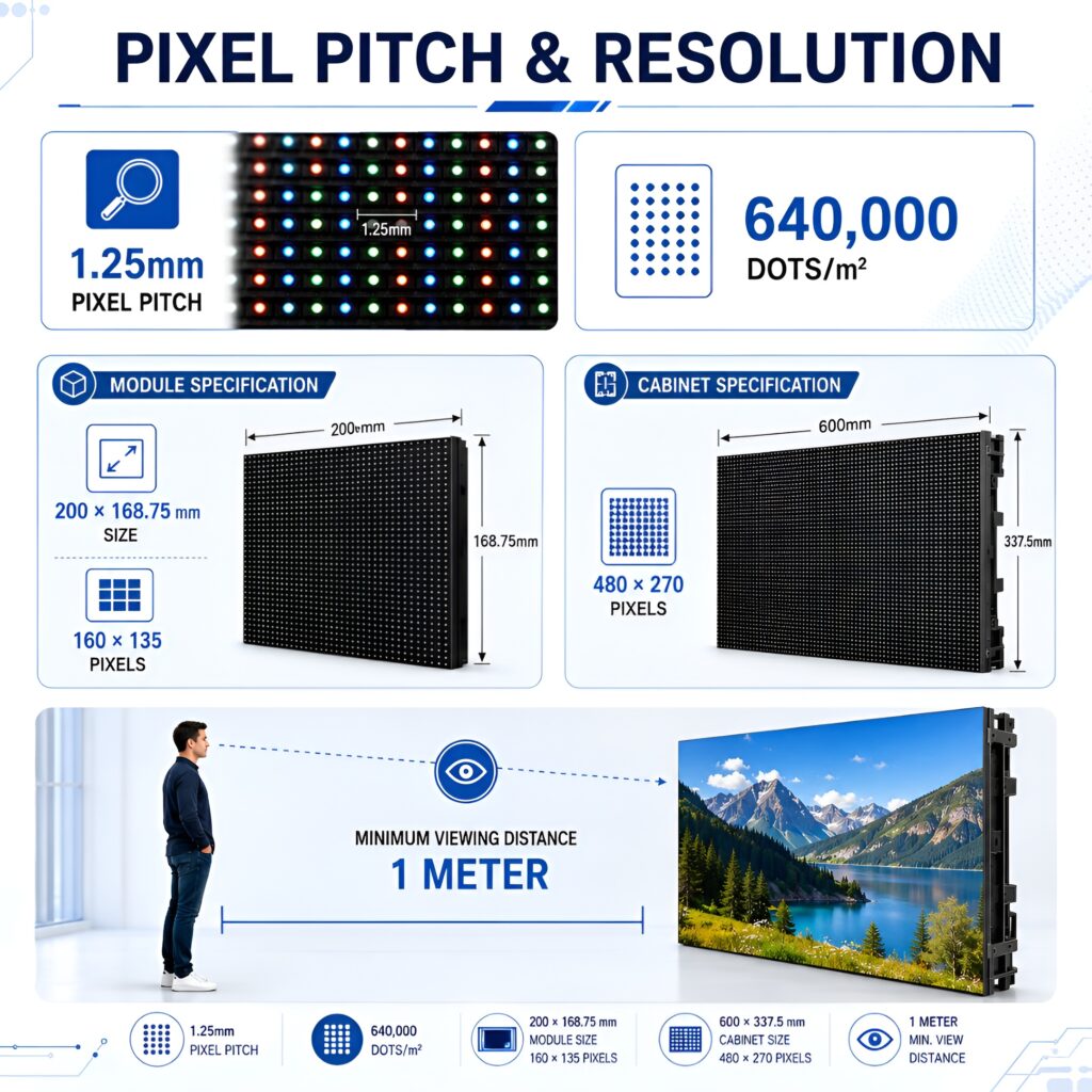 Pixel pitch & resolution